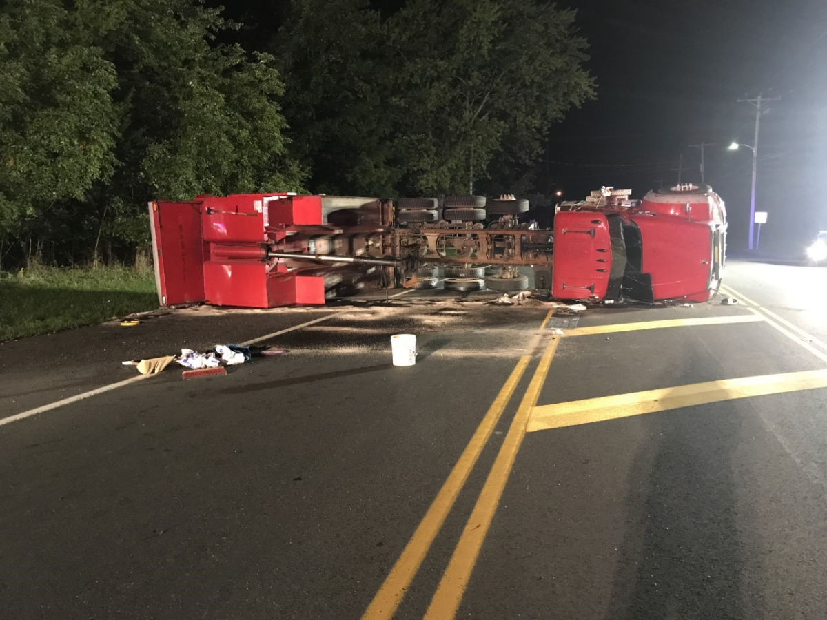 Dump Truck Takes Down Telephone Wires and Overturns - Manchester Police ...